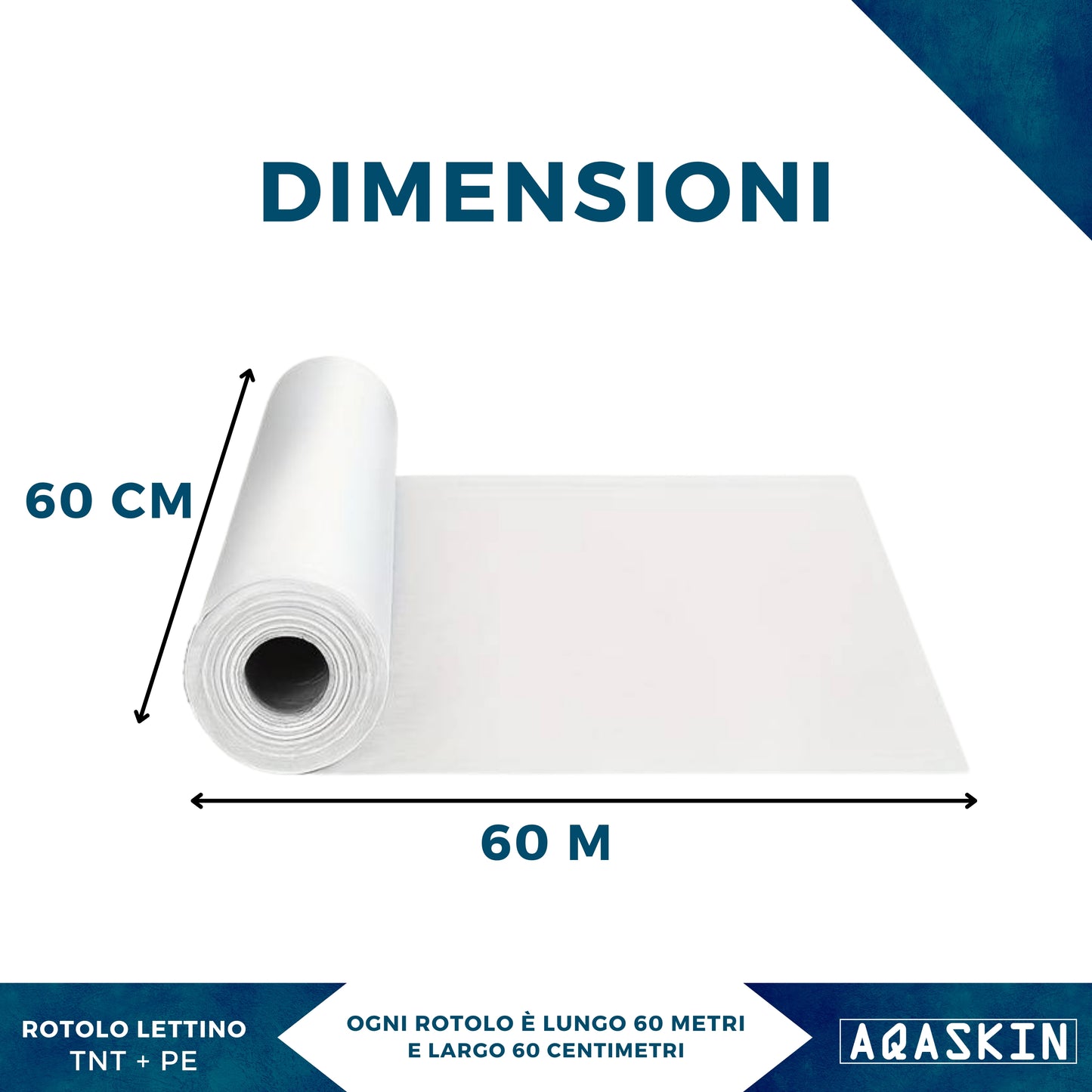 ROTOLI LETTINO ESTETICA IN TNT+PE 60cm x 60mt - BOX DA 6 PZ