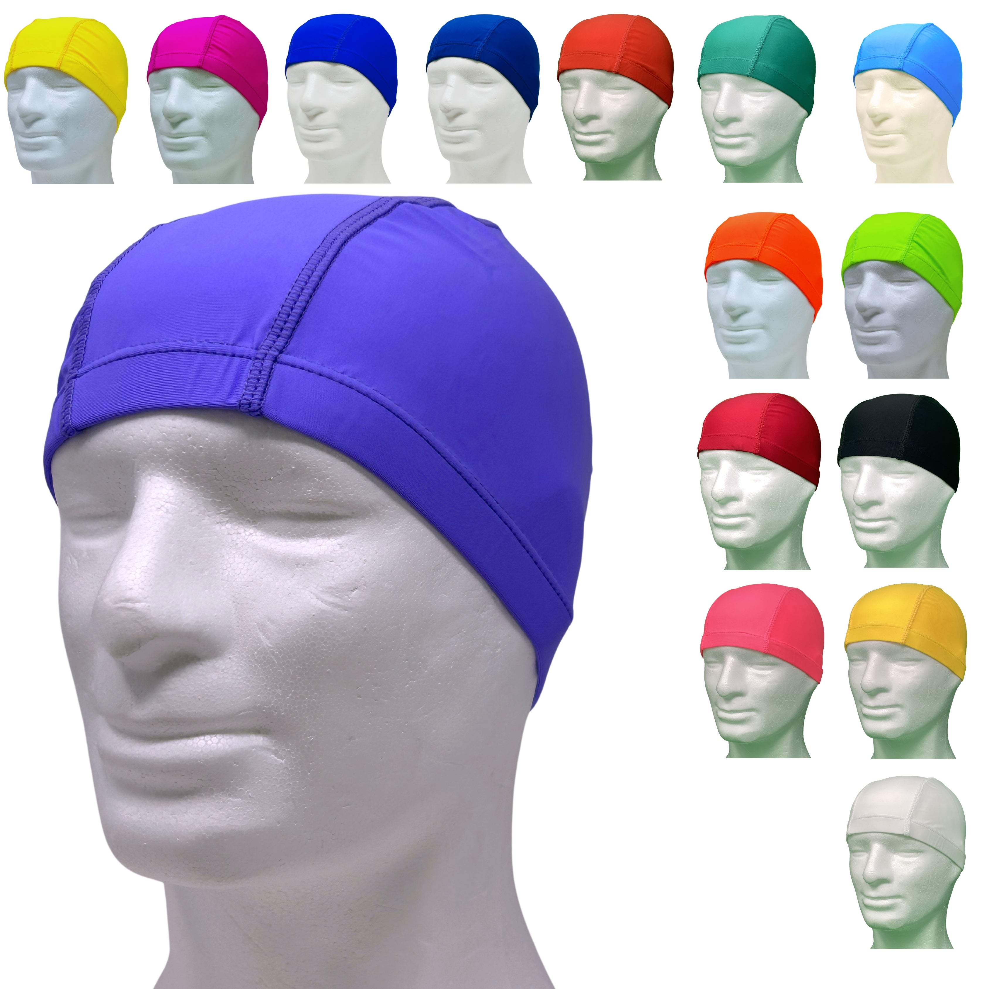 CUFFIE NUOTO LYCRA MONOCOLORE ADULTI – CONFEZIONE DA 50 PEZZI