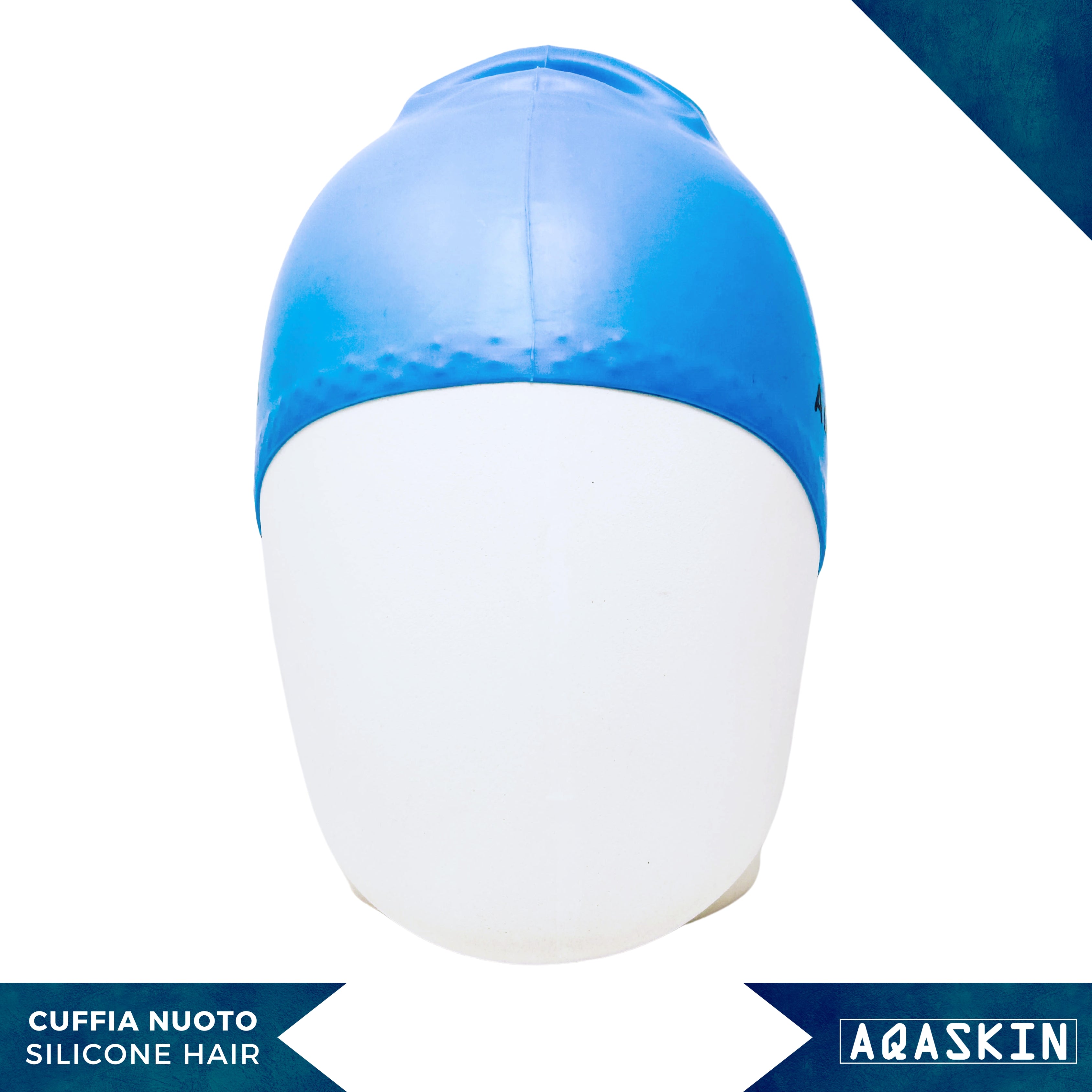 CUFFIE NUOTO SILICONE HAIR MONOCOLORE ADULTI – CONFEZIONE DA 25 PEZZI
