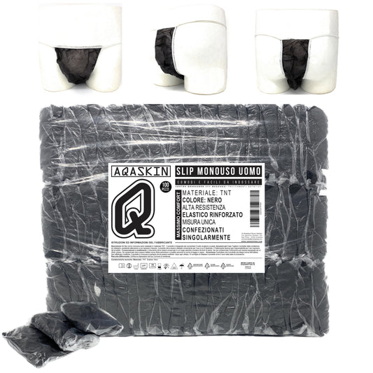 SLIP MONOUSO UOMO AQASKIN COLORE NERO IN TNT - BOX DA 1000 PZ