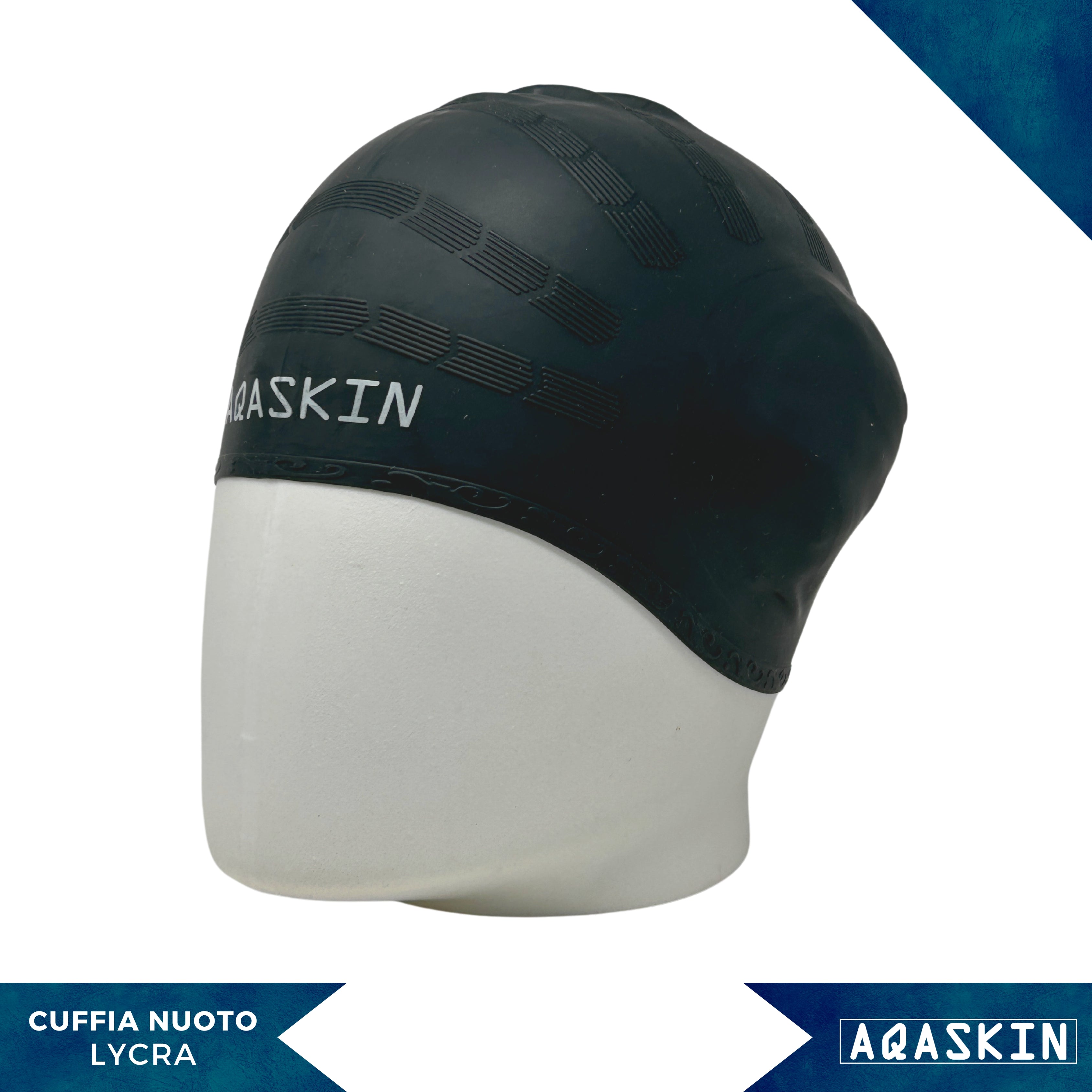 CUFFIE NUOTO SILICONE HAIR MONOCOLORE ADULTI – CONFEZIONE DA 25 PEZZI