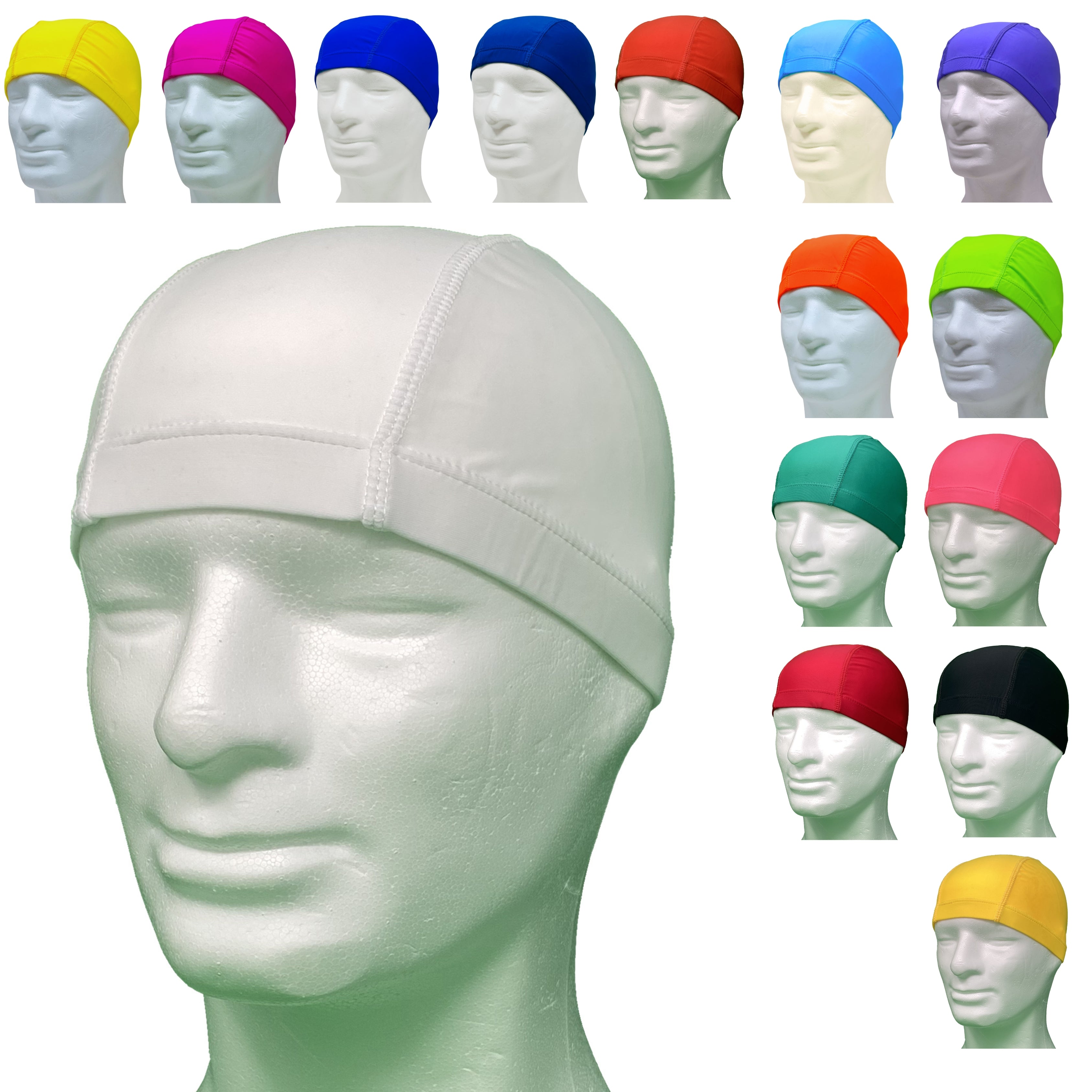 CUFFIE NUOTO LYCRA MONOCOLORE ADULTI – CONFEZIONE DA 50 PEZZI