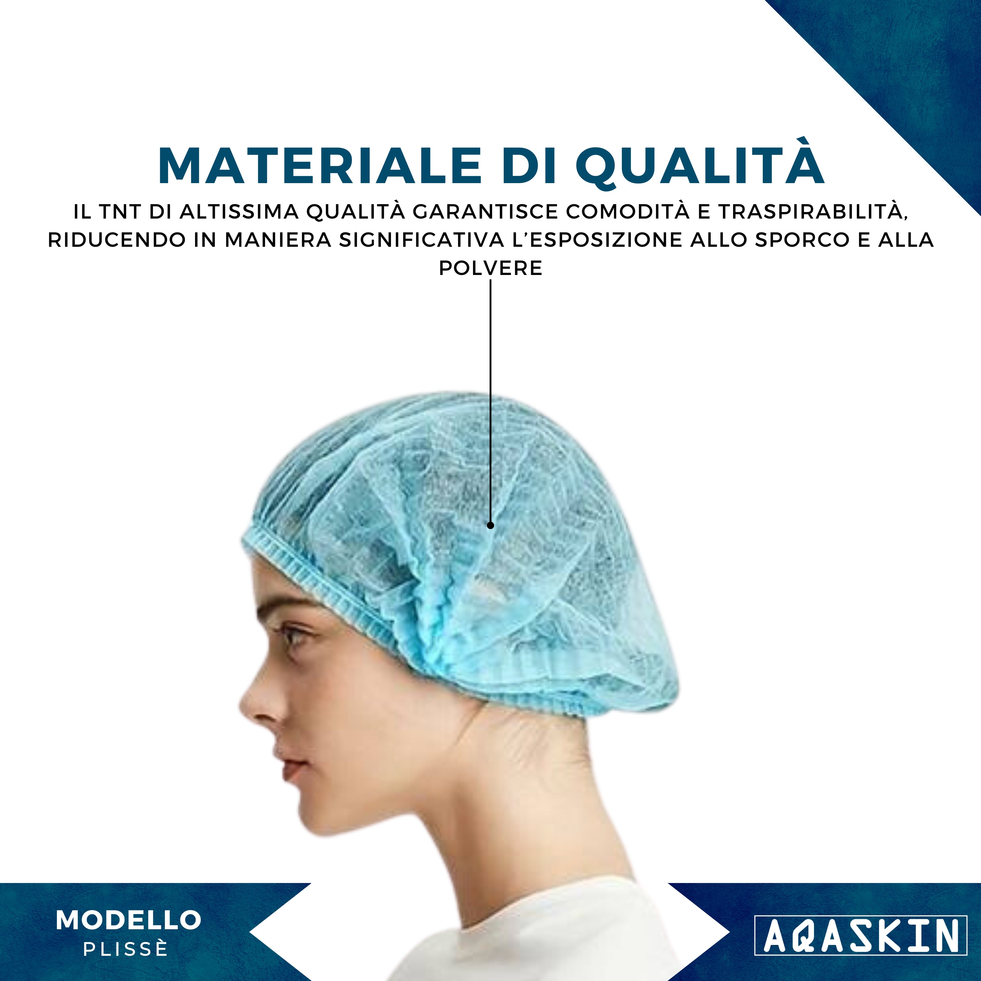 CUFFIA MONOUSO AQASKIN IN TNT - BOX DA 2000 PZ