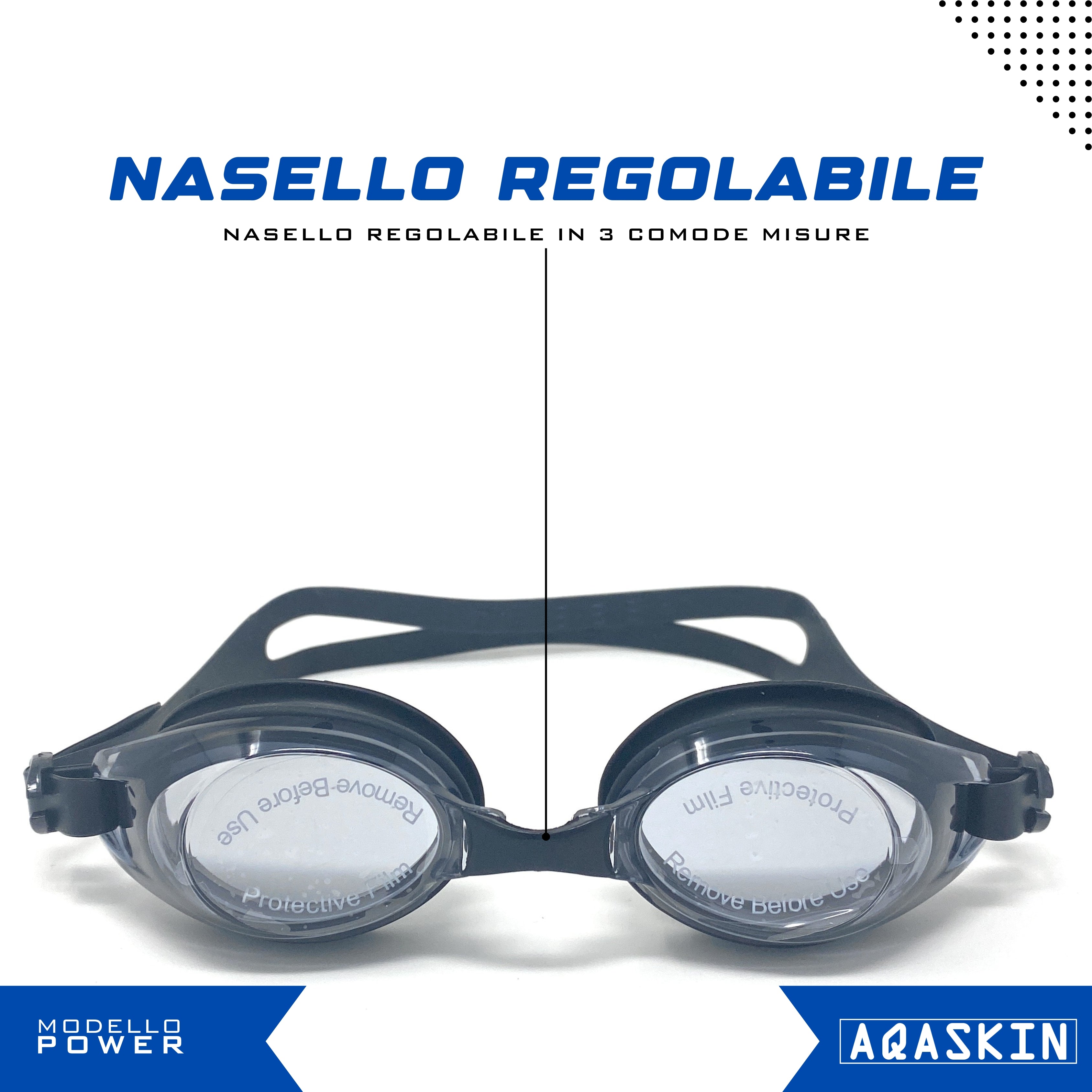 OCCHIALINI NUOTO SILICONE POWER - CONFEZIONE DA 12PZ