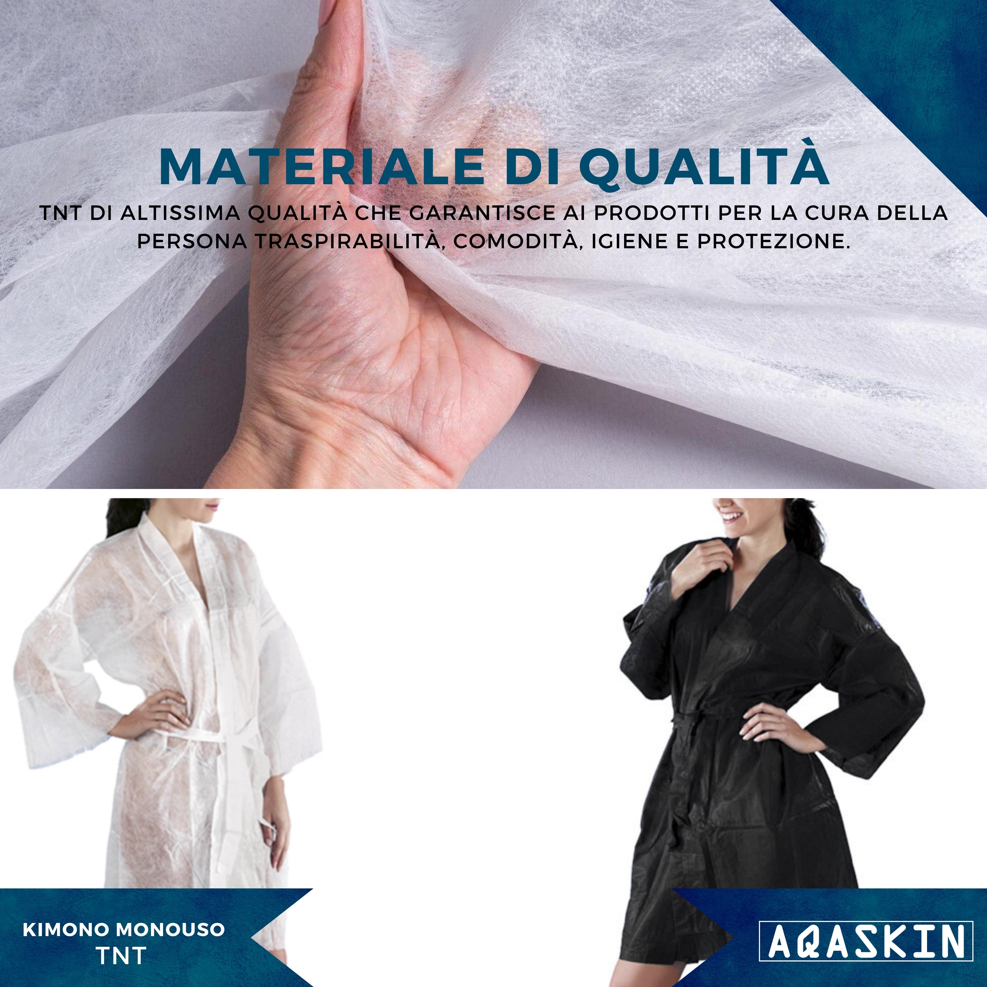 KIMONO MONOUSO AQASKIN IN TNT - BOX DA 200 PZ