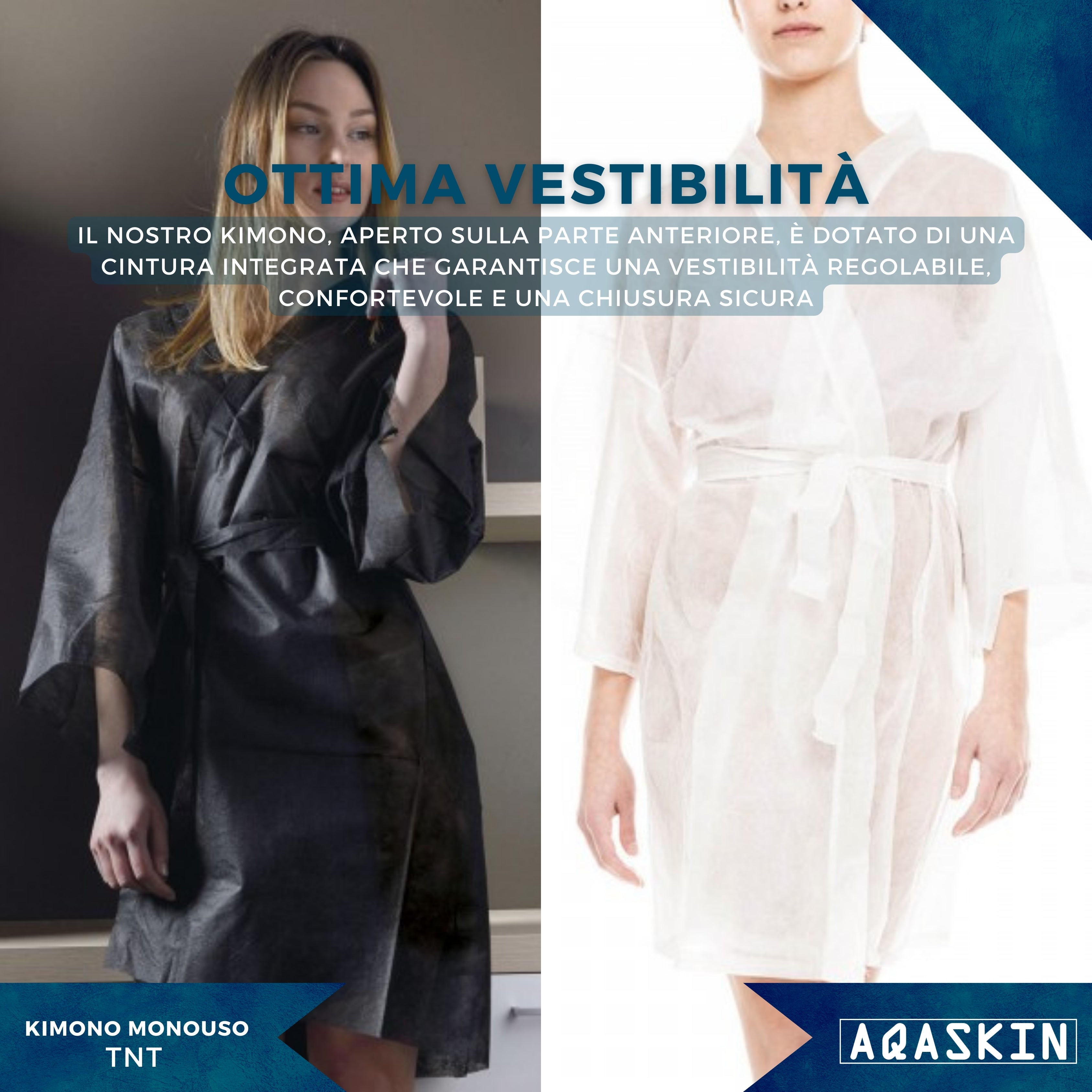 KIMONO MONOUSO AQASKIN IN TNT - BOX DA 200 PZ