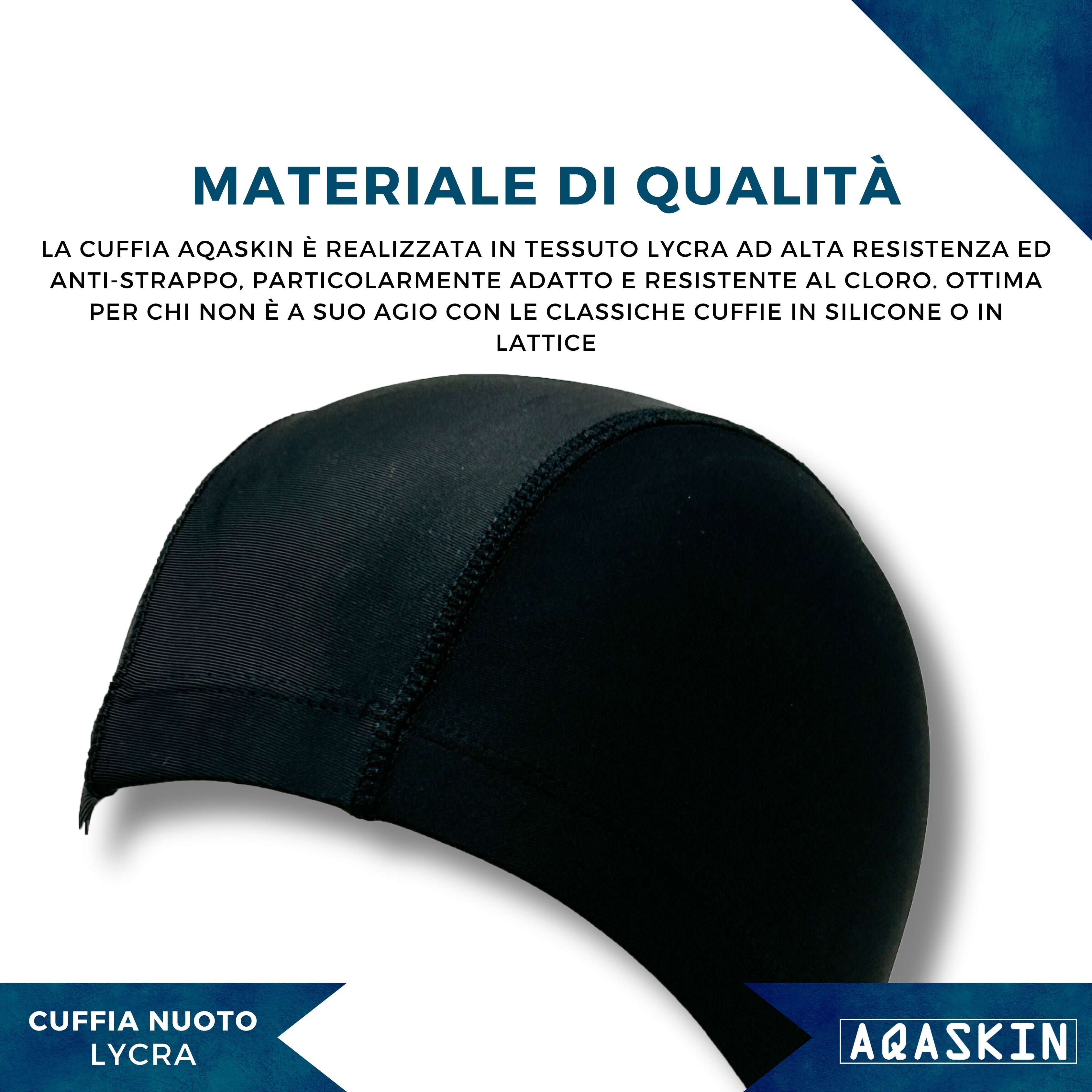 CUFFIE NUOTO LYCRA MONOCOLORE ADULTI – CONFEZIONE DA 50 PEZZI