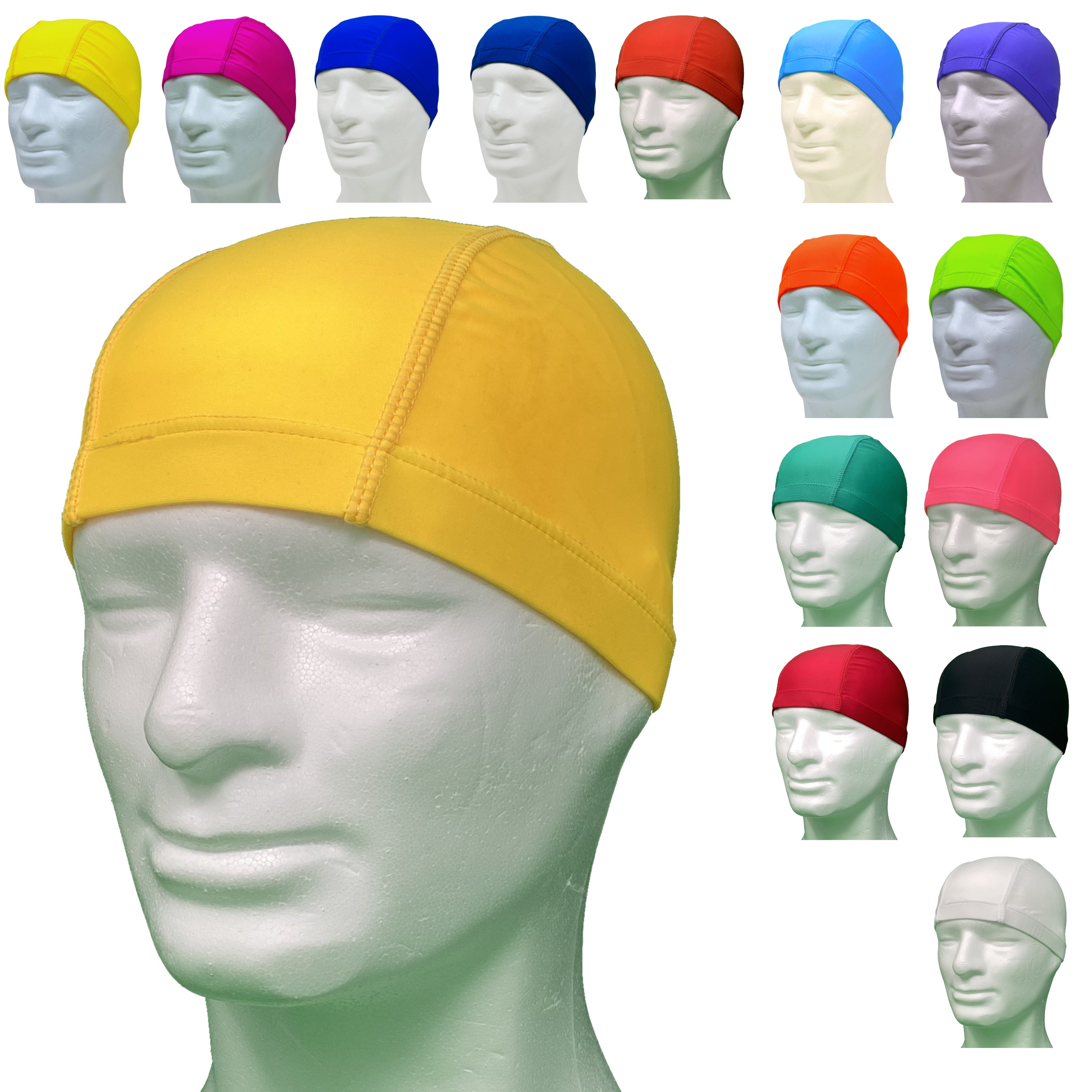 CUFFIE NUOTO LYCRA MONOCOLORE ADULTI – CONFEZIONE DA 50 PEZZI