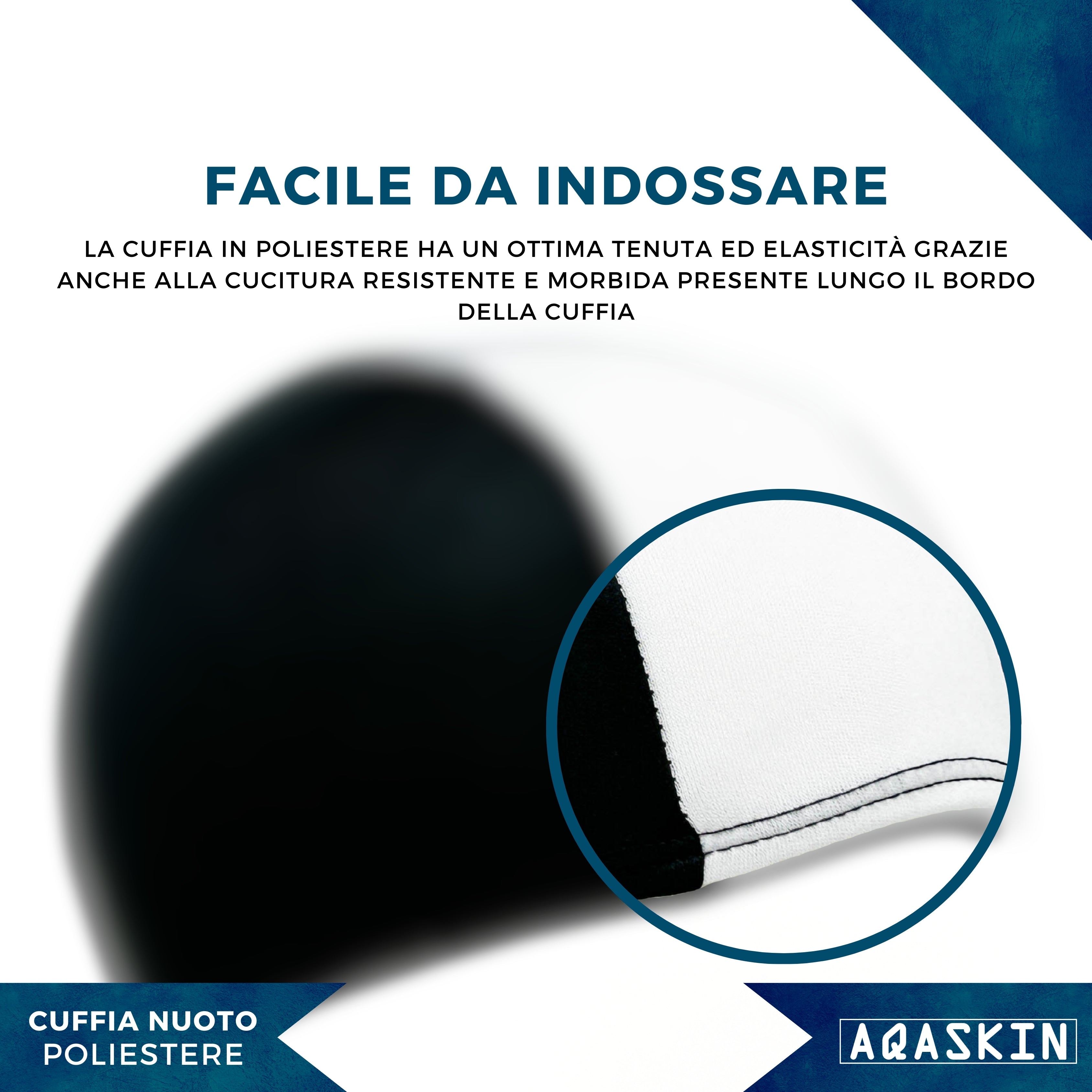 CUFFIE NUOTO POLIESTERE BICOLORE ADULTI – CONFEZIONE DA 50 PEZZI