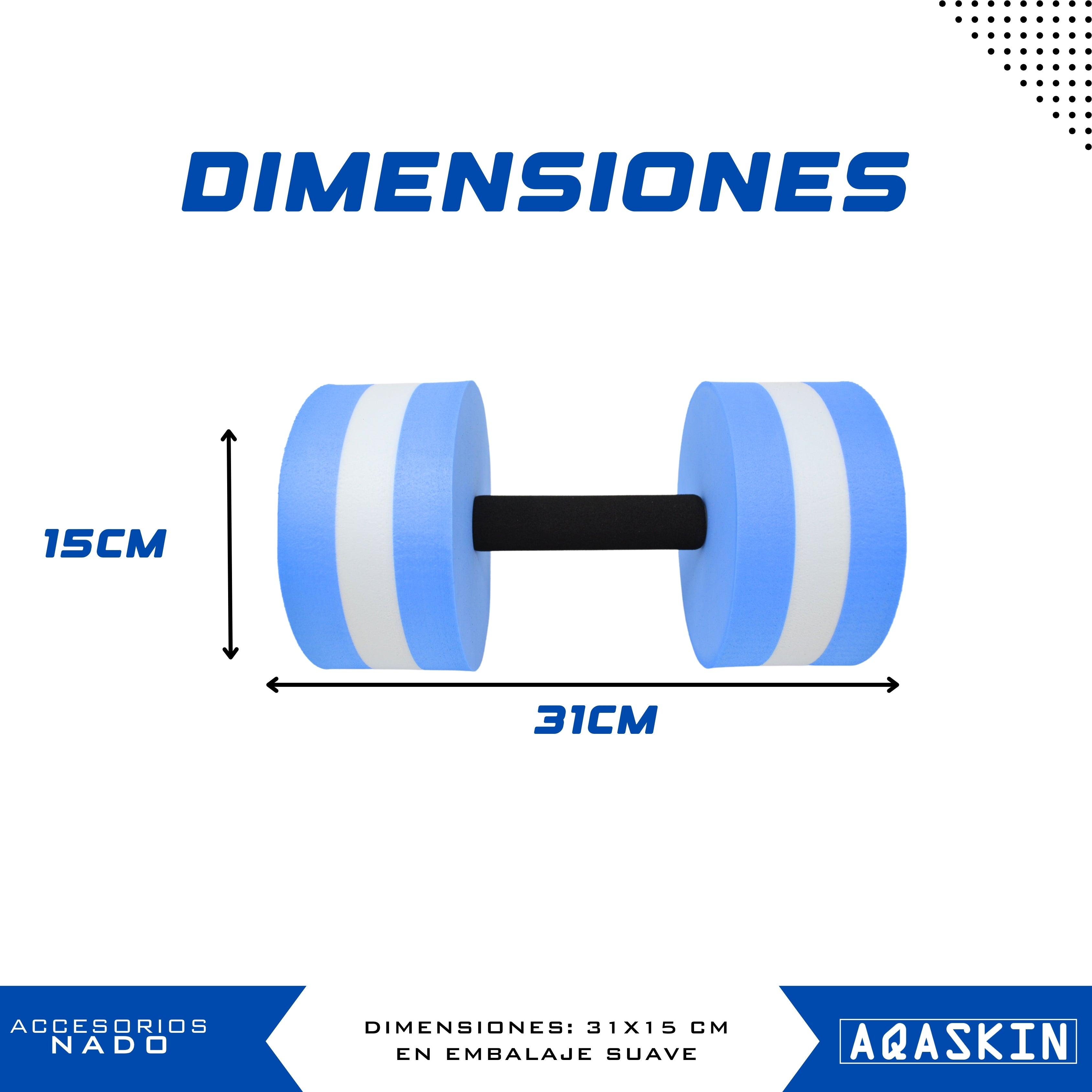 MANUBRI AQUAGYM FITNESS ACQUATICO - CONFEZIONE DA 10 PAIA