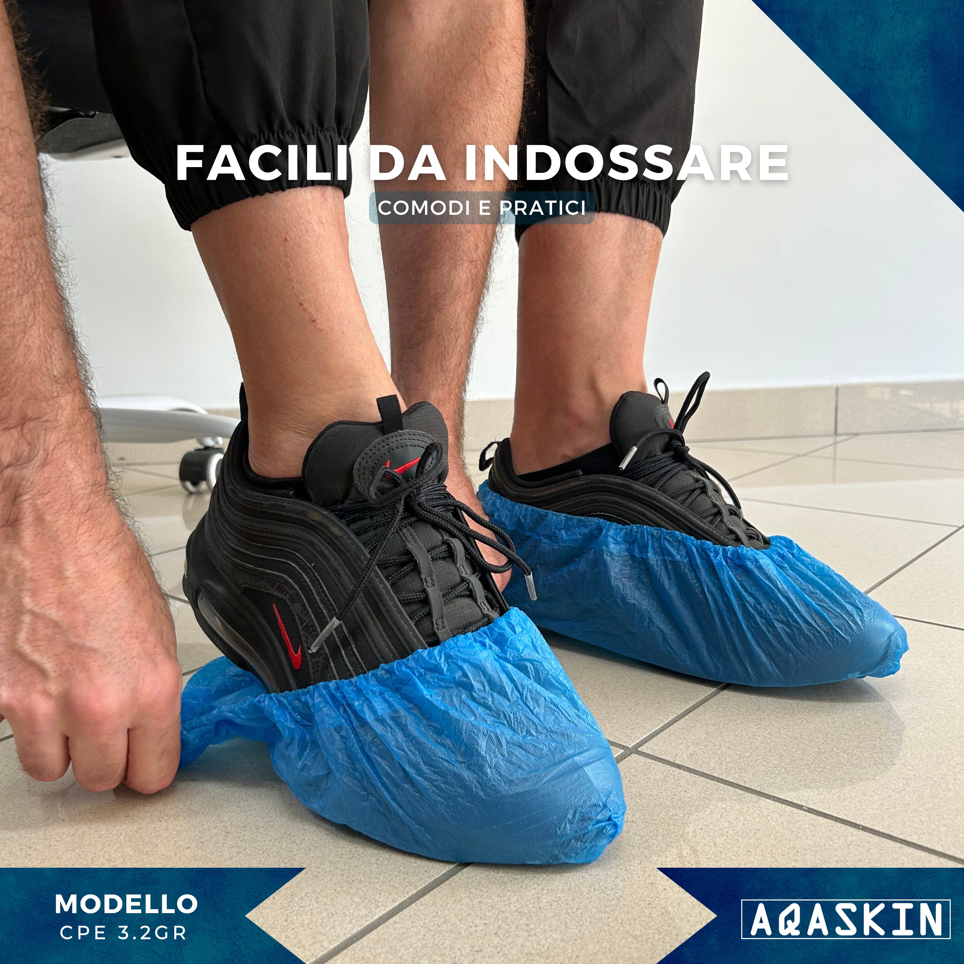 COPRISCARPE MONOUSO AQASKIN CPE 3.2 GR MM - BOX 2000 PZ