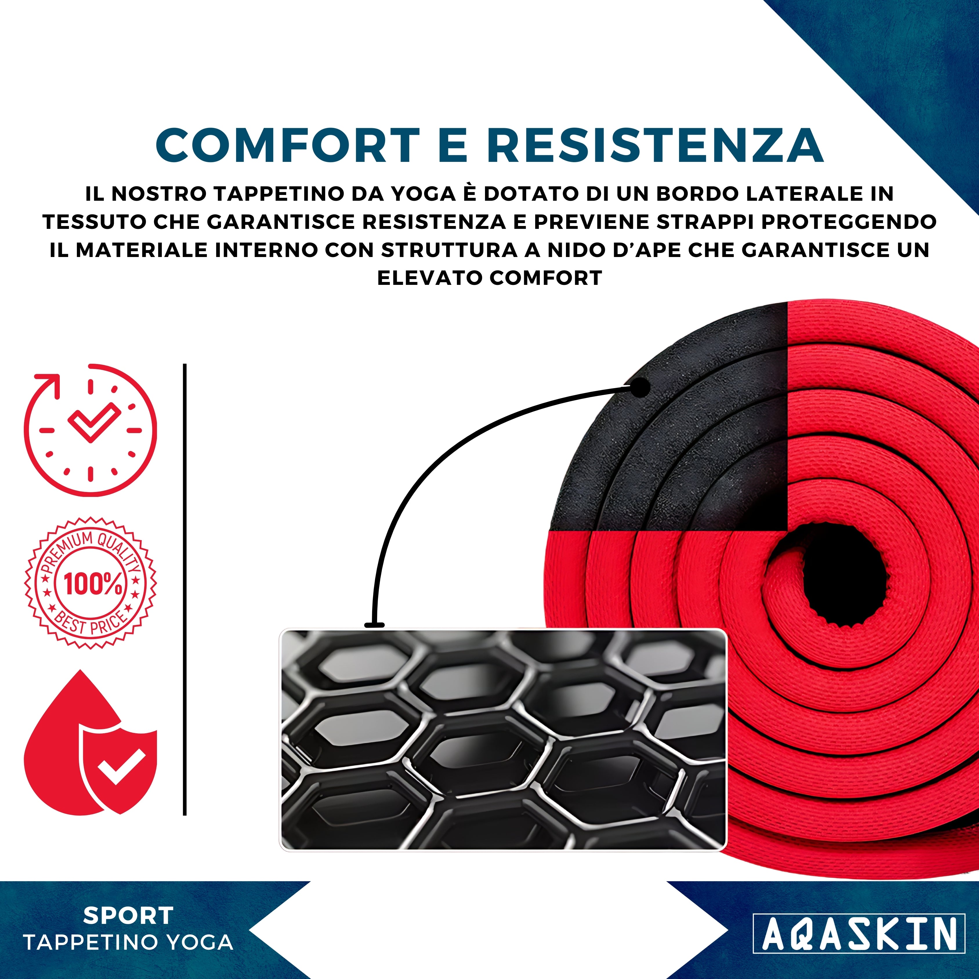 TAPPETINO PRO YOGA E FITNESS ANTISCIVOLO - CONFEZIONE DA 20PZ
