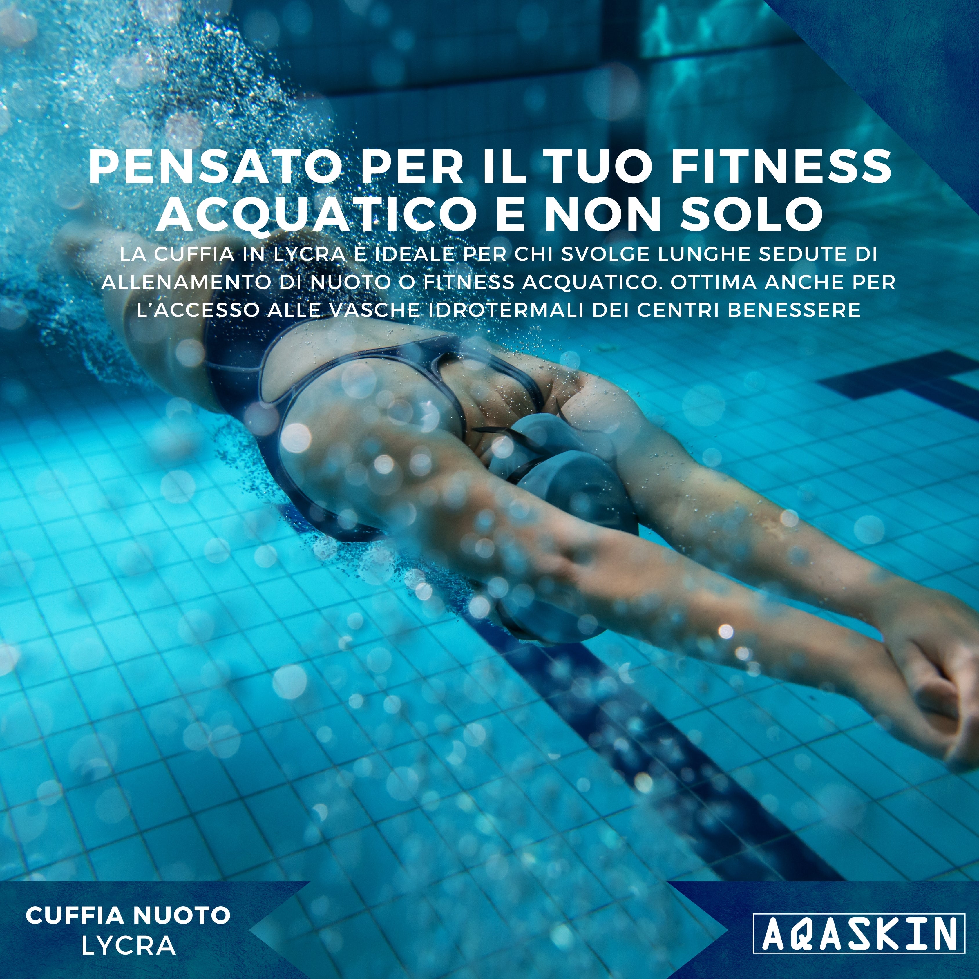 CUFFIE NUOTO LYCRA MONOCOLORE ADULTI – CONFEZIONE DA 50 PEZZI