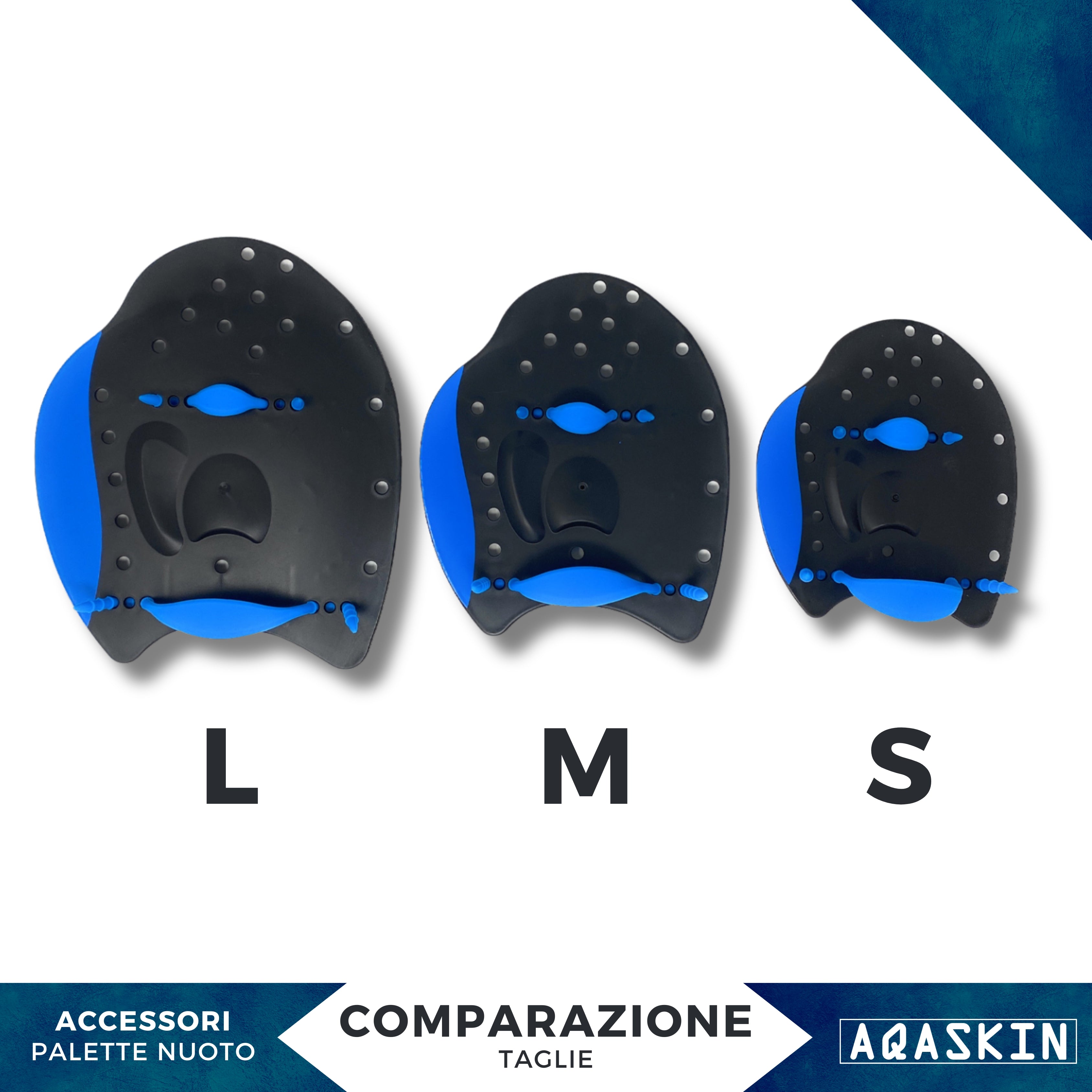 PALETTE NUOTO SILICONE RIGIDO - CONFEZIONE DA 5 PAIA