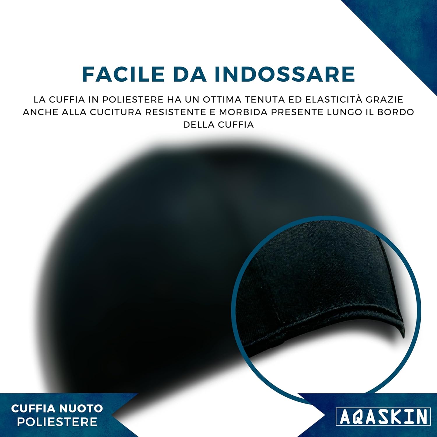 CUFFIE NUOTO PERSONALIZZATE IN POLIESTERE MONOCOLORE ADULTI