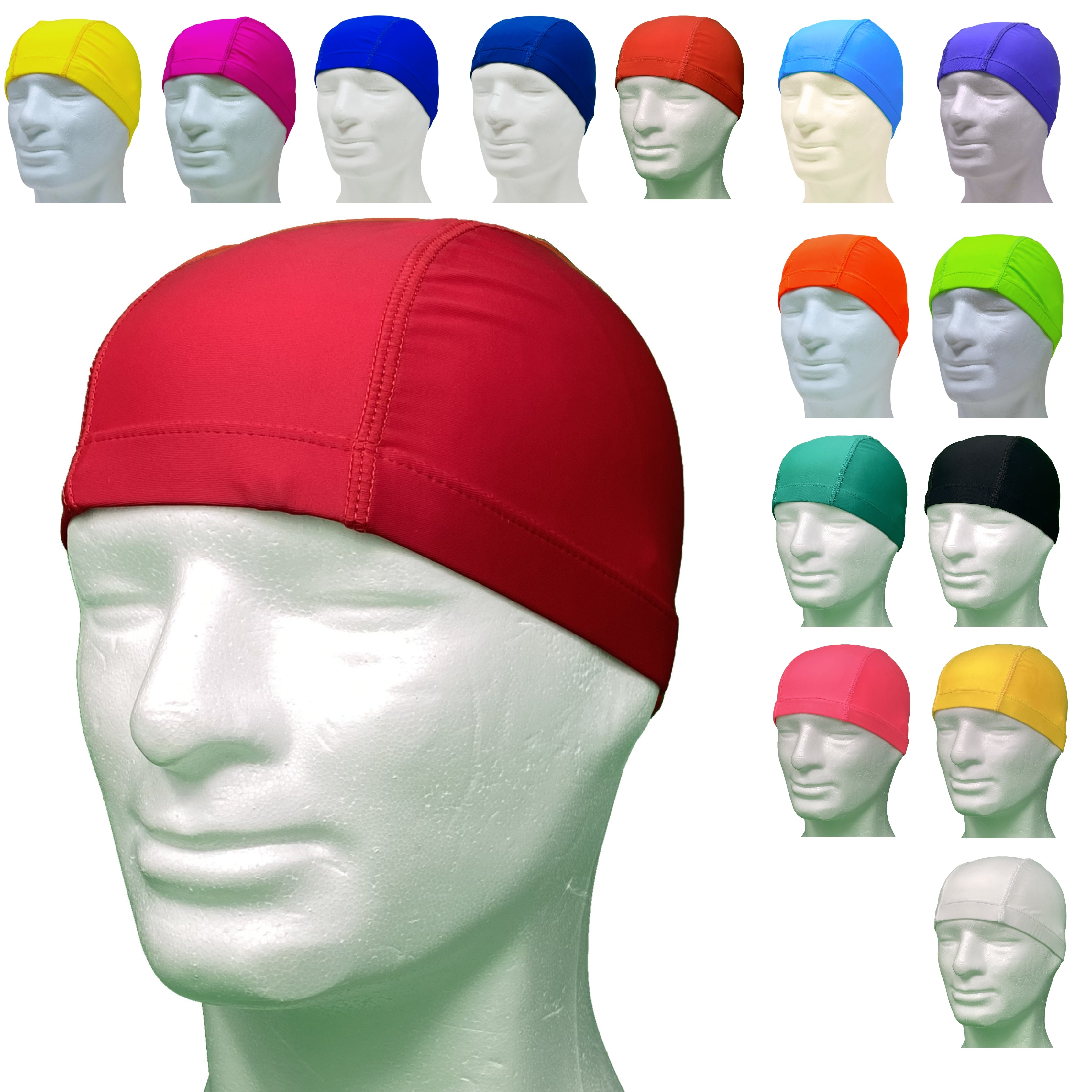 CUFFIE NUOTO LYCRA MONOCOLORE ADULTI – CONFEZIONE DA 50 PEZZI