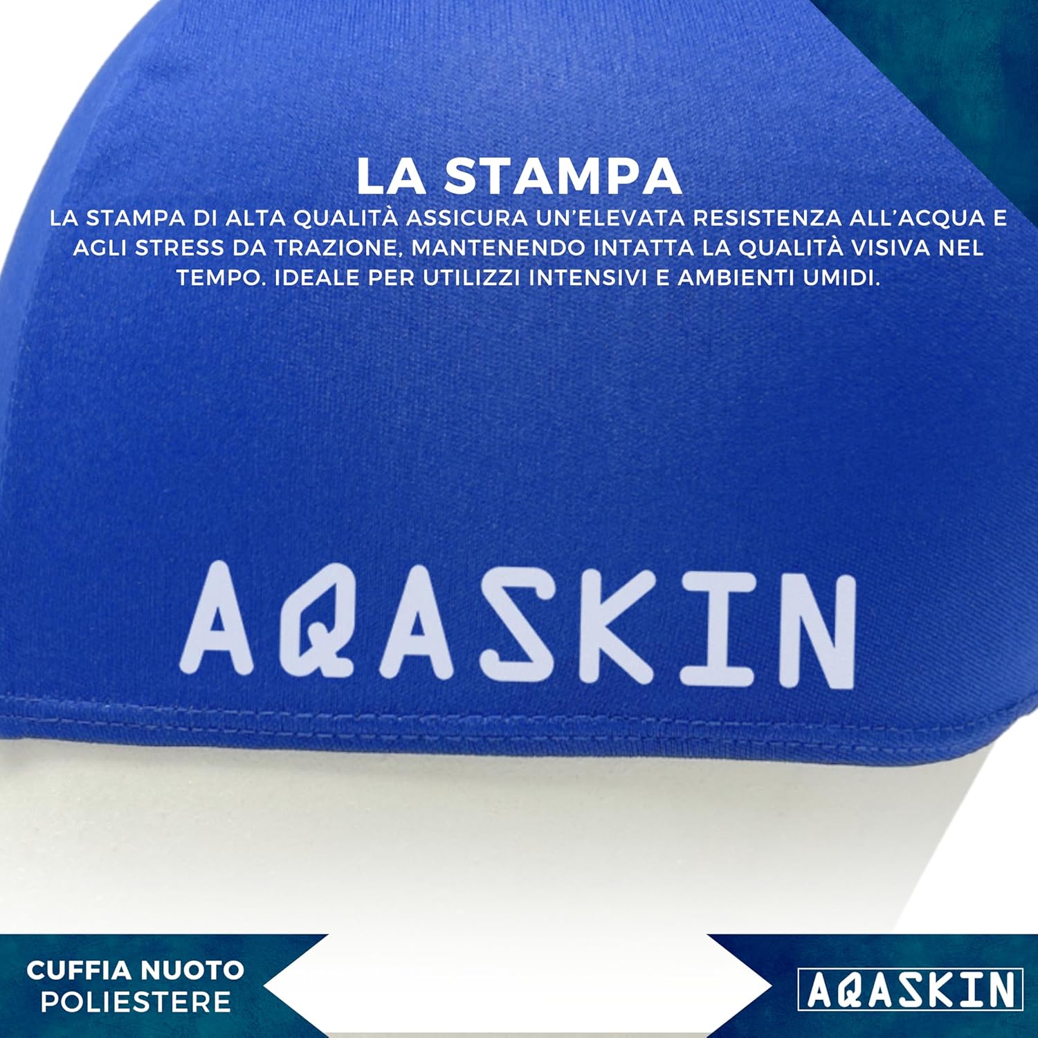 CUFFIE NUOTO PERSONALIZZATE IN POLIESTERE MONOCOLORE ADULTI