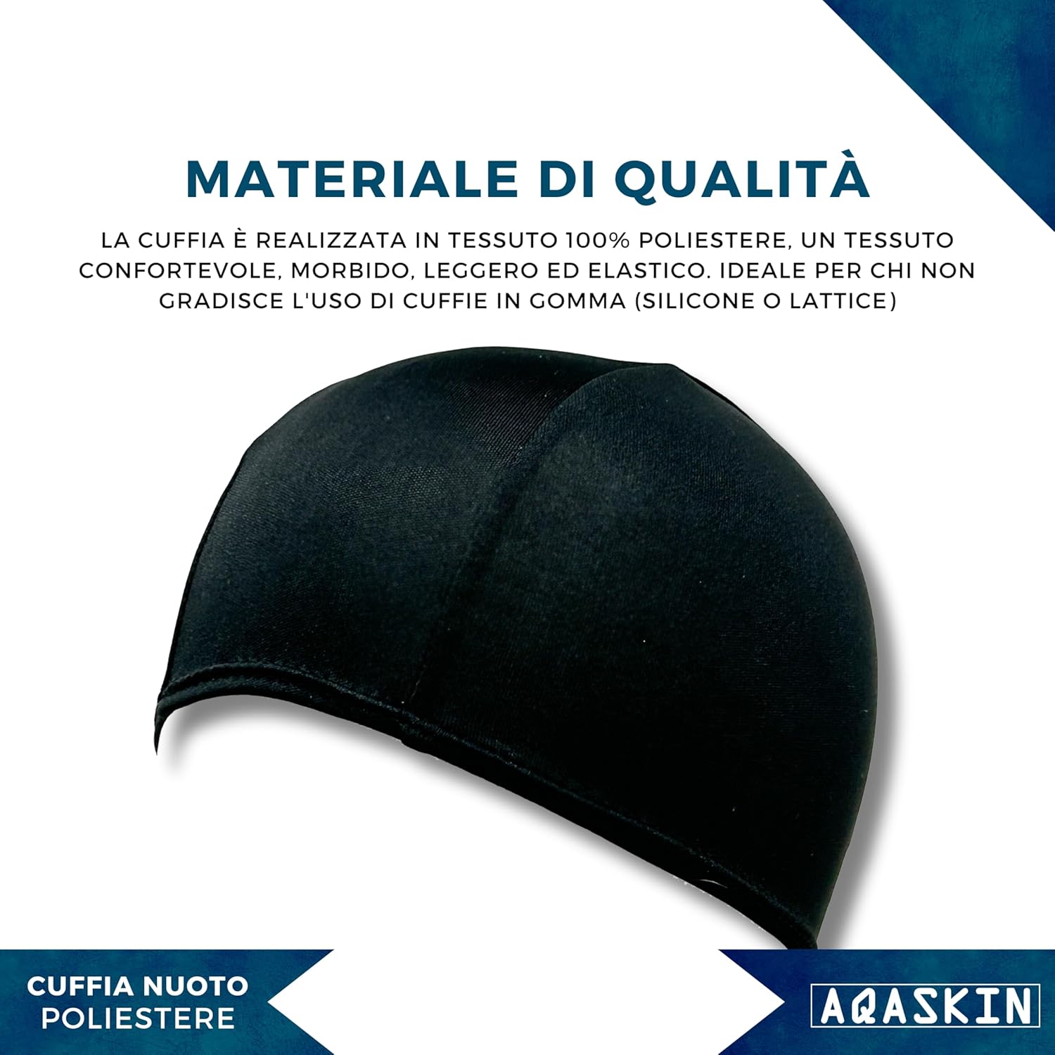 CUFFIE NUOTO PERSONALIZZATE IN POLIESTERE MONOCOLORE ADULTI