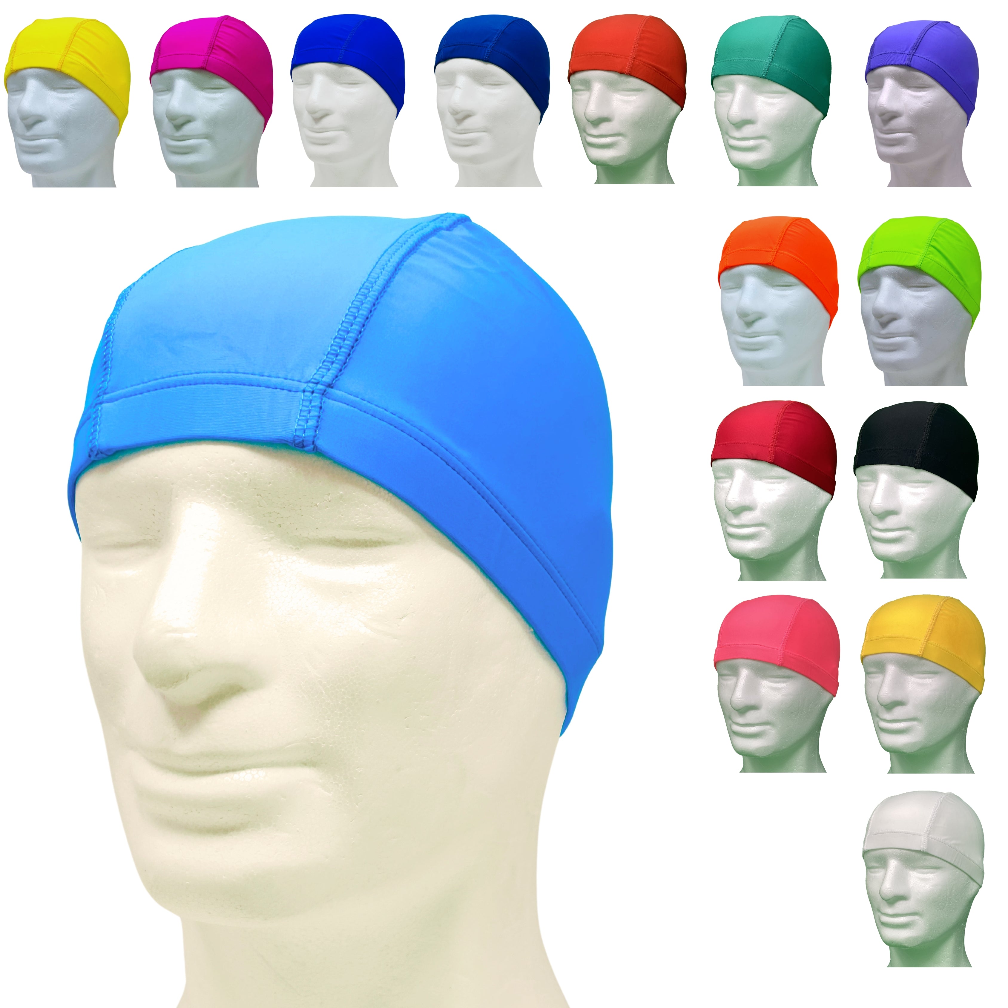 CUFFIE NUOTO LYCRA MONOCOLORE ADULTI – CONFEZIONE DA 50 PEZZI