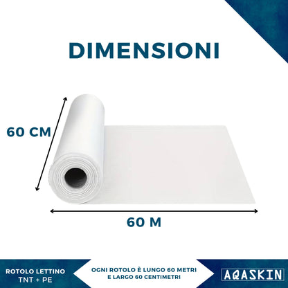 ROTOLI LETTINO ESTETICA IN TNT+PE 60cm x 60mt - BOX DA 6 PZ