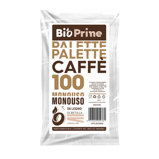 Palettine da caffè Monouso in legno 9x5mmx1,3mm