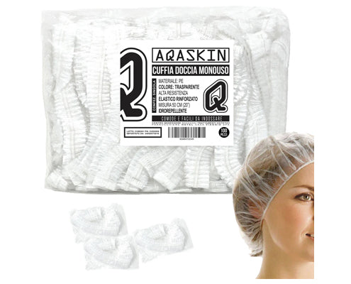 CUFFIA DOCCIA MONOUSO AQASKIN  IN PE 50 cm - SINGOLA